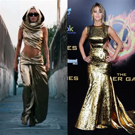 jennifer lawrence ysl gold dress|miley cyrus and jennifer lawrence.